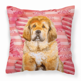 Mastiff - Tibetan - Love Stripes Fabric Decorative Pillow