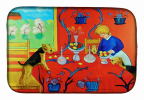 Airedale with Lady Art Dish Drying Mat