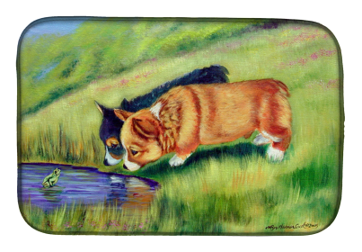 Corgi 12 Art Dish Drying Mat