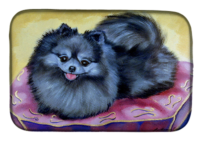 Pomeranian Art Dish Drying Mat