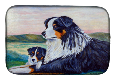 Australian Shepherd Art Dish Drying Mat