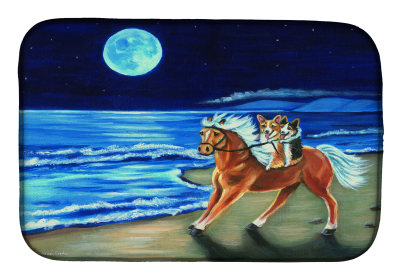 Corgi 1 Art Dish Drying Mat