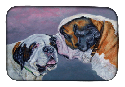 Saint Bernard 2 Art Dish Drying Mat