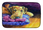 Airedale Terrier - Teddy Bear Art Dish Drying Mat