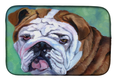 English Bulldog 1 Art Dish Drying Mat