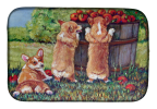 Corgis - Apple Hekper Art Dish Drying Mat