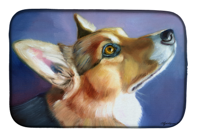 Corgi 10 Art Dish Drying Mat