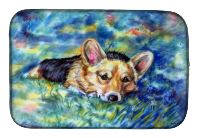 Corgi 27 Art Dish Drying Mat
