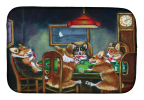 Corgi - Paying Poker Art Dish Drying Mat