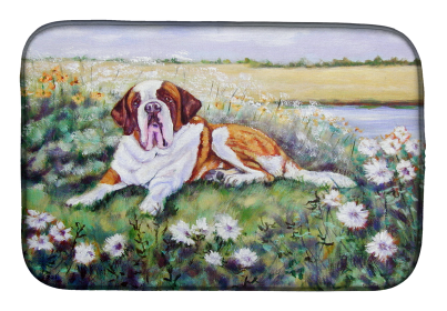 Saint Bernard Art Dish Drying Mat