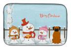 Boxer - Fawn - Merry Christmas Carolers Dog Dish Drying Mat