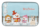 Bull Terrier - White - Merry Christmas Carolers Dog Dish Drying Mat