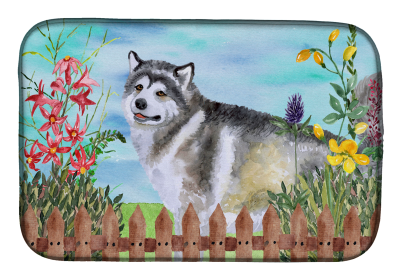Alaskan Malamute Spring Dish Drying Mat