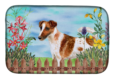 Smooth Fox Terrier Spring Dish Drying Mat