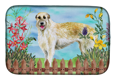 Irish Wolfhound Spring Dish Drying Mat