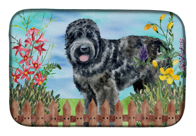 Black Russian Terrier Spring Dish Drying Mat