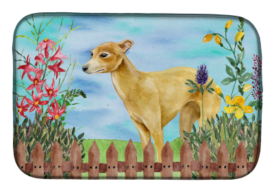 Italian Greyhound Spring Dish Drying Mat
