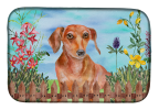 Dachshund - Red Spring Dish Drying Mat