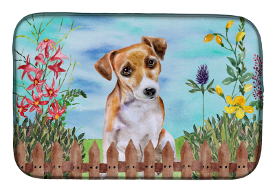 Jack Russell Terrier #2 Spring Dish Drying Mat