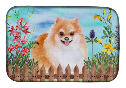 Pomeranian #2 Spring Dish Drying Mat