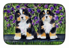 Bernese Mountain Dog Puppies Art Dish Drying Mat