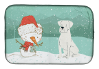 Boxer - White and Snowman Dish Drying Mat