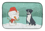 Boxer - Black and Snowman Dish Drying Mat