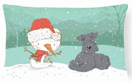 Lakeland Terrier Snowman Decorative Pillow