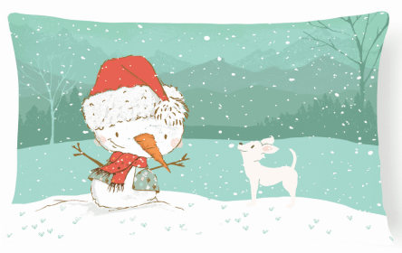 Chihuahua - White - Snowman Decorative Pillow