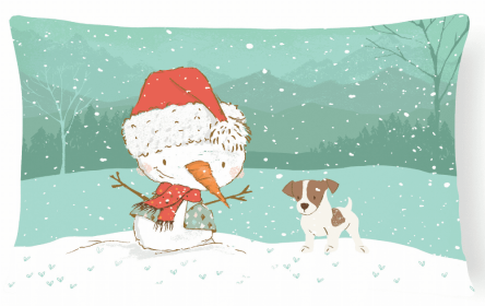 Jack Russell Terrier - Spot - Snowman Decorative Pillow