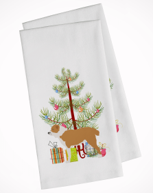 Central Asian Shepherd Christmas Tree White Kitchen Towel Set of 2