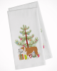 Bulldog Christmas Tree White Kitchen Towel Set of 2