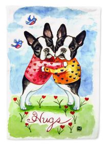 Boston Terrier Hugs 2 Artwork House Flag