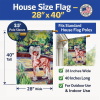 Chinese Crested - on the Patio - Artwork House Flag