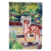 Chinese Crested - on the Patio - Artwork House Flag