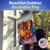 Dachshund 1 - Longhair - Red - Two Peas - Artwork House Flag