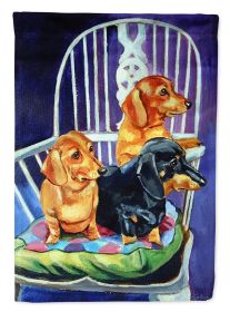 Dachshund 3 - Two Red and a Black and Tan - Artwork House Flag