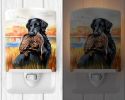 Flat Coated Retriever "with Duck" Ceramic Nightlight