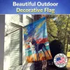 Great Dane 32 - Harlequin and Black - at Sunset - Artwork House Flag