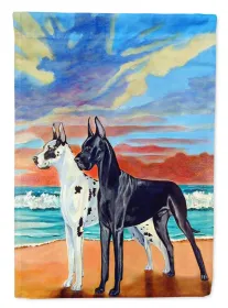 Great Dane 32 - Harlequin and Black - at Sunset - Artwork House Flag