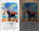Great Dane - Harlequin and Black - "at sunset" Ceramic Nightlight