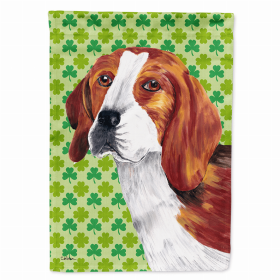 Beagle St. Patrick's Day Shamrock Portrait Garden Flag