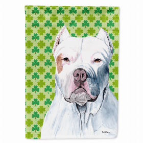 Pit Bull St. Patrick's Day Shamrock Portrait Garden Flag