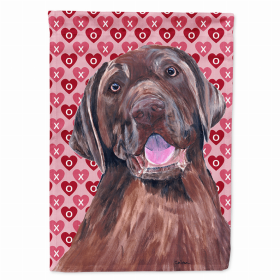 Labrador Retriever Hearts Love and Valentine's Day Portrait Garden Flag