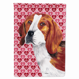 Beagle Hearts Love and Valentine's Day Portrait Garden Flag