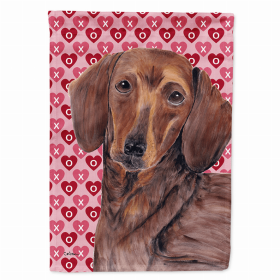 Dachshund #4 Hearts Love and Valentine's Day Portrait Garden Flag