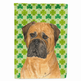 Bullmastiff St. Patrick's Day Shamrock Portrait Garden Flag
