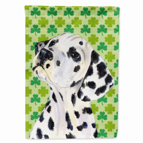 Dalmatian #2 St. Patrick's Day Shamrock Portrait Garden Flag