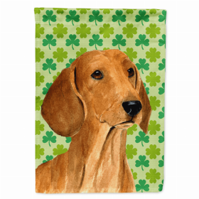 Dachshund #6 St. Patrick's Day Shamrock Portrait Garden Flag