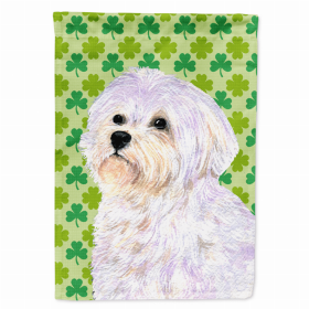 Maltese St. Patrick's Day Shamrock Portrait Garden Flag